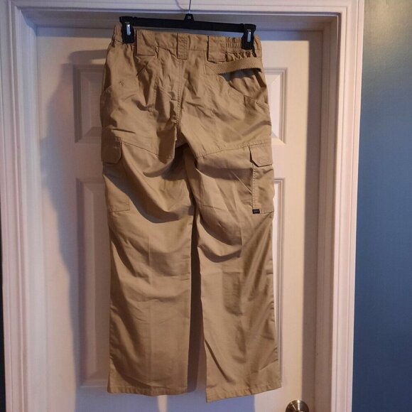 5.11 Tactical Taclite Pro Pants Womens 4 Khaki Ripstop Cargo Pockets Work Range - Picture 3 of 11